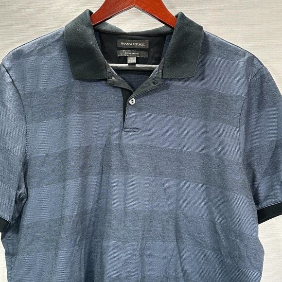 Banana Republic Polo Shirt Mens XL Standard Fit  Blue Cotton Short Sleeve - Picture 2 of 7